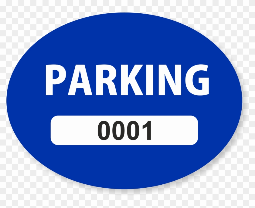 Blue Numbered Oval Parking Decal - Loading And Unloading Sign #786170