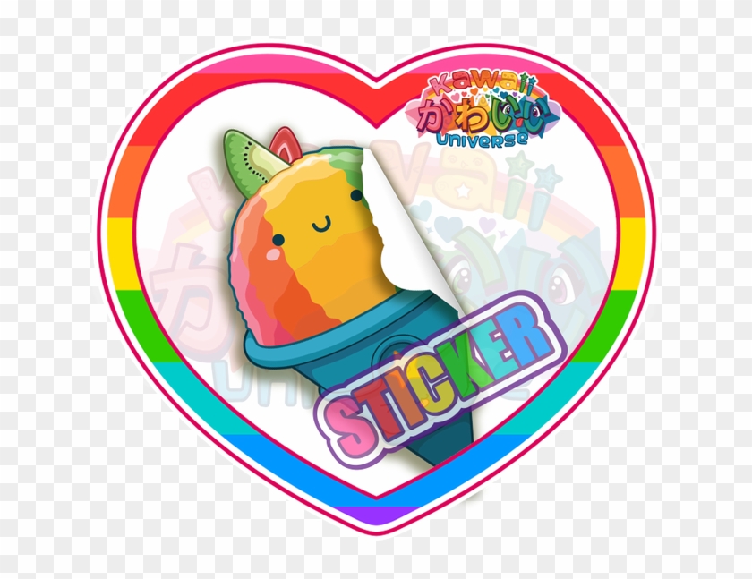 Cute Rainbow Shaved Ice Sticker - Designer #786176