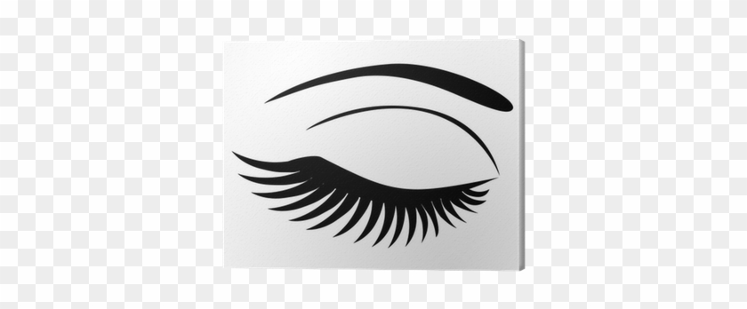 Vector Eye Closed With Long Lashes Canvas Print • Pixers® - Eyelash Extensions #786338