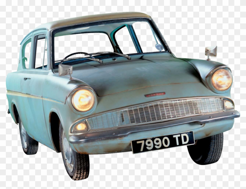 Poster Of The Flying Ford Anglia To Post On The Skyline - Flying Car Harry Potter #786355