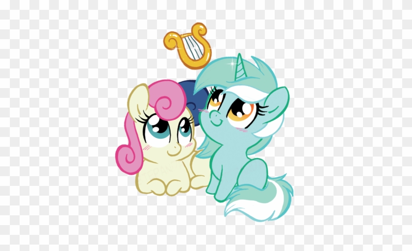 Stepandy, Blushing, Bon Bon, Chibi, Duo, Earth Pony, - Cartoon #786531