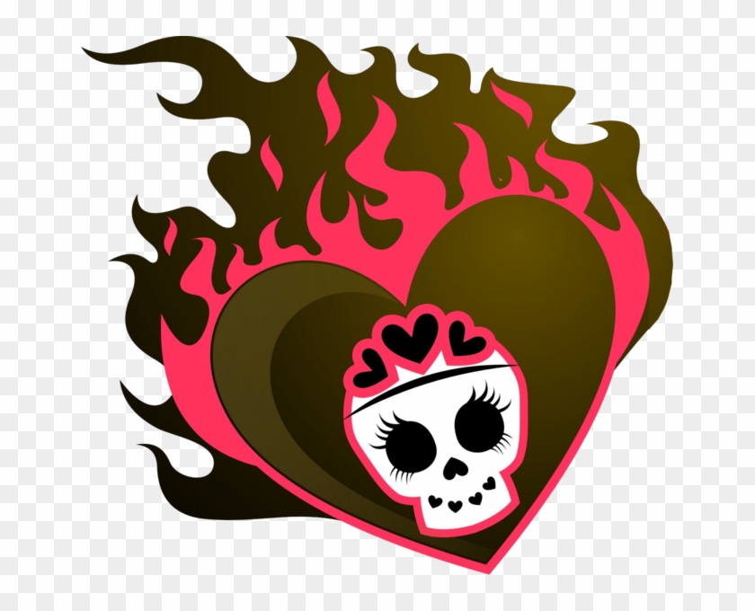 Image Result For Skull With Heart - Girly Skull Heart Earring Circle Charm #786616
