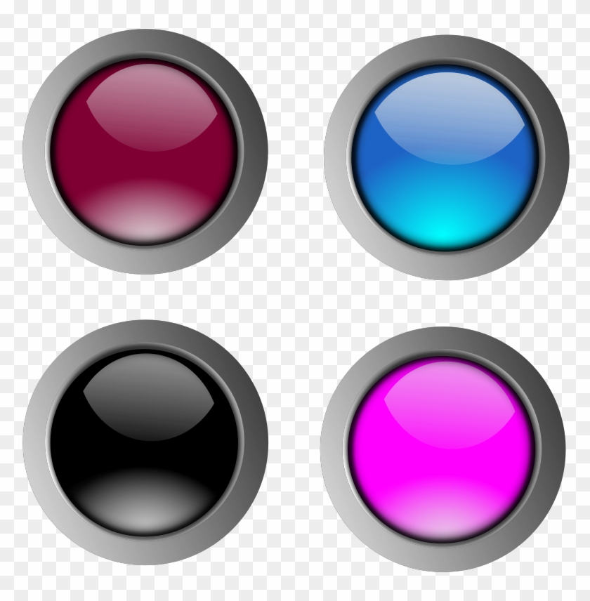 Free Vector Round Glossy Buttons - Glossy Buttons #786654