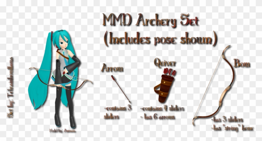Mmd Archery Set - Mmd Bow And Arrow #786977