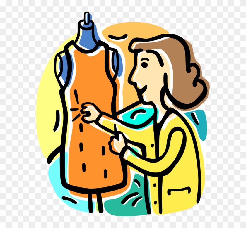 Vector Illustration Of Fashion Industry Designer Dressmaker - Clip Art #787108