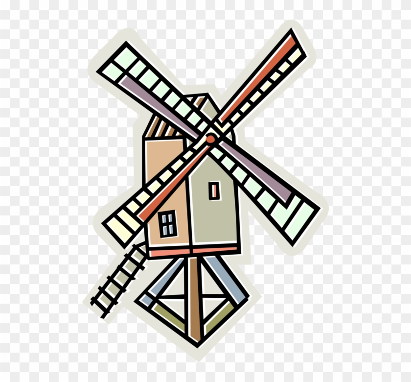 Vector Illustration Of Netherlands Dutch Windmill Convert - Vector Illustration Of Netherlands Dutch Windmill Convert #787219