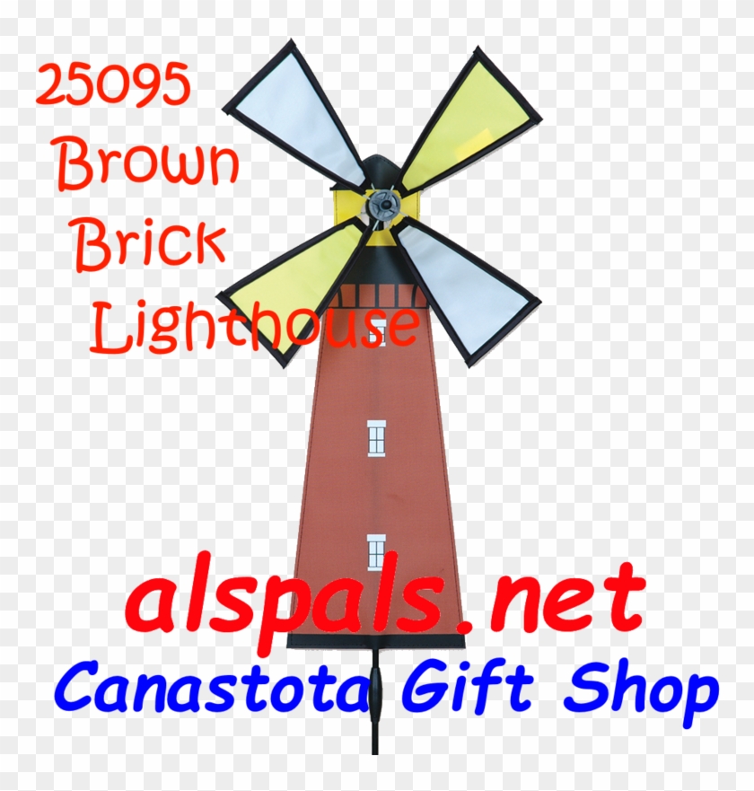 Brown Brick Lighthouse Petite & Whirly Wing Spinner - Premier Kites White Shoal Lighthouse Spinner #787349