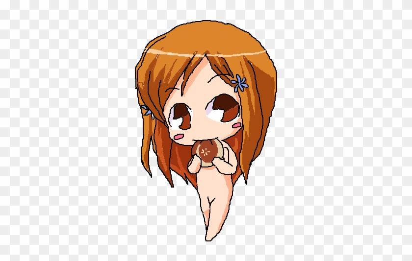 Chibi Girl With Dounut Clipart - Chibi Girl Orange Hair #787622