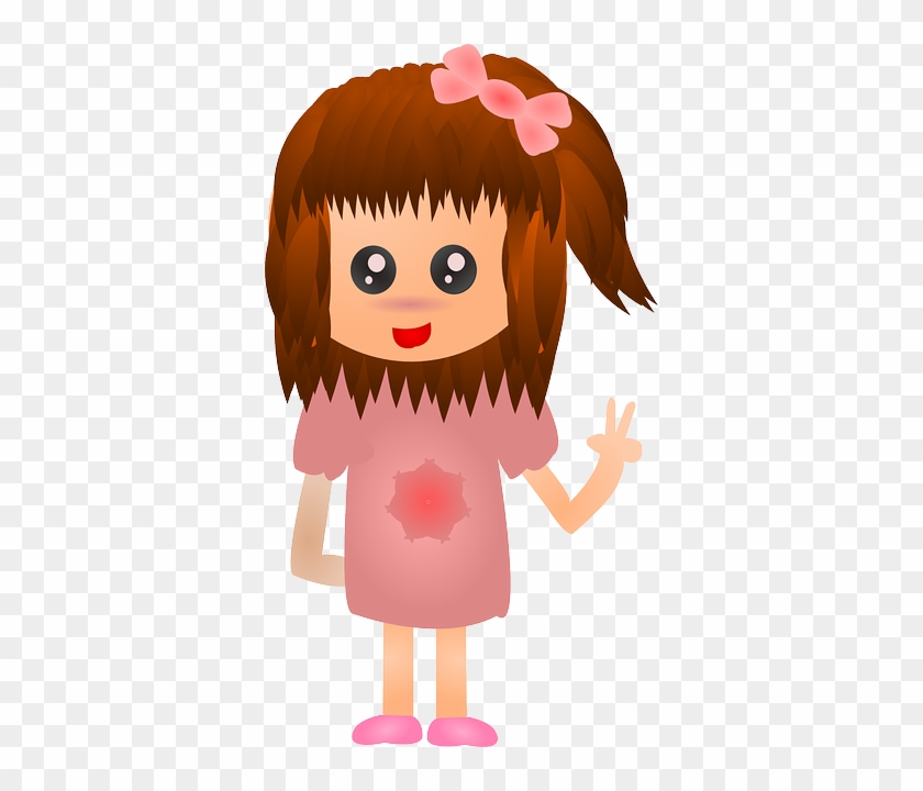 Pink Anime, Girl, Female, Cute, People, Dress, Pink - Animasi Anak Perempuan Lucu #787829