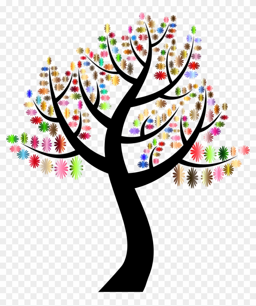 Simple Flowers Tree - Tree With Colorful Leaves #787862