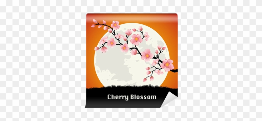 Beatiful Cherry Blossom Branch In Front Of The Moon - Cherry Blossom #787874