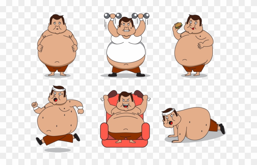 Fat Guy Character Vector - Fat Man Png Cartoon #788005