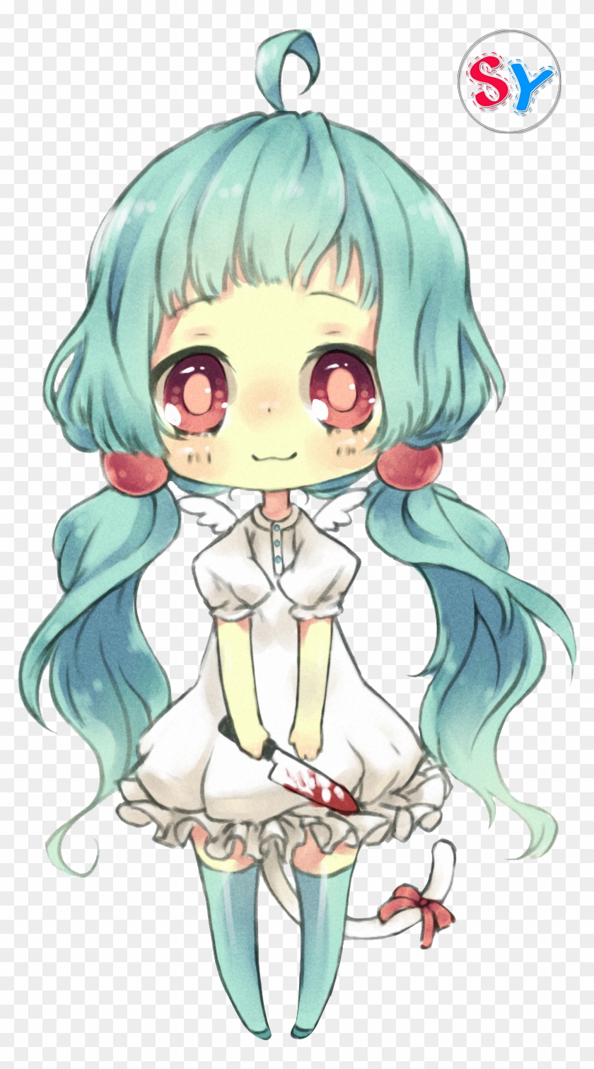 Ninapon Render Blue Hair Anime Girl Chibi By Seikiyukine - Chibi Anime Girl Render #788011