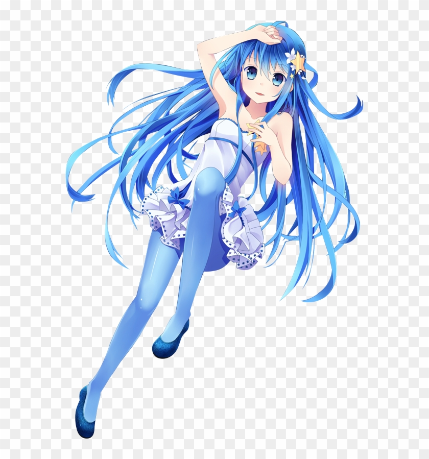 Anime Snow Girl Render For Kids - Dziewczyna Z Niebieskimi Włosami Anime #788037