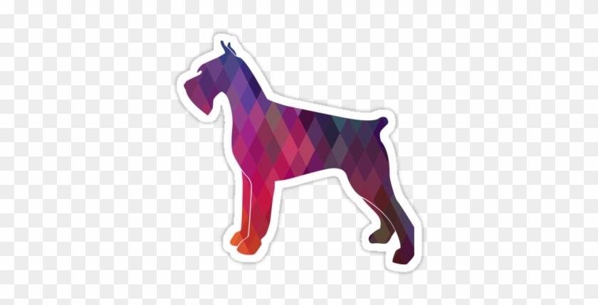 Giant Schnauzer Dog Colorful Geometric Pattern Silhouette - Schnauzer #788121