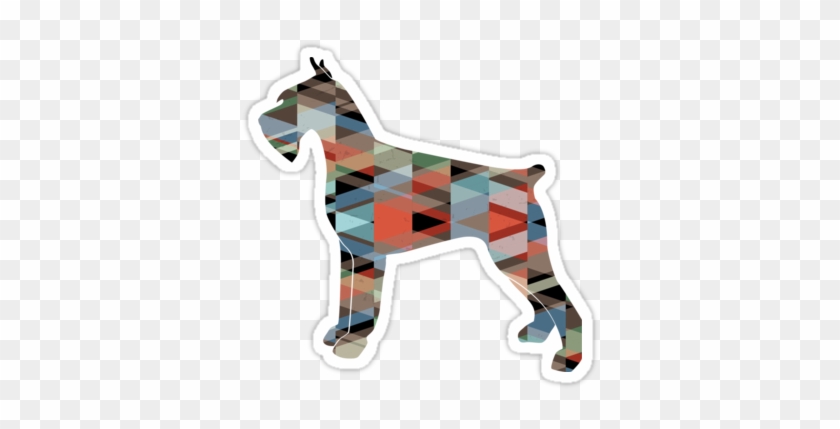 Giant Schnauzer Dog Colorful Geometric Pattern Silhouette - Schnauzer #788124
