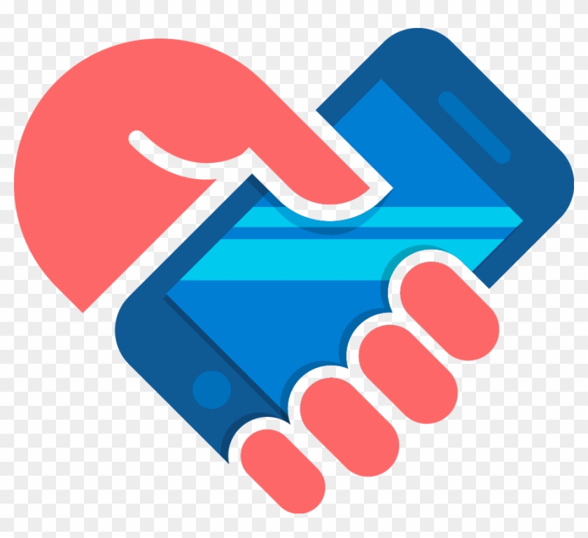 Vector Smartphone Hand Consisting Heart Graphics - Vector Smartphone Hand Consisting Heart Graphics #788152