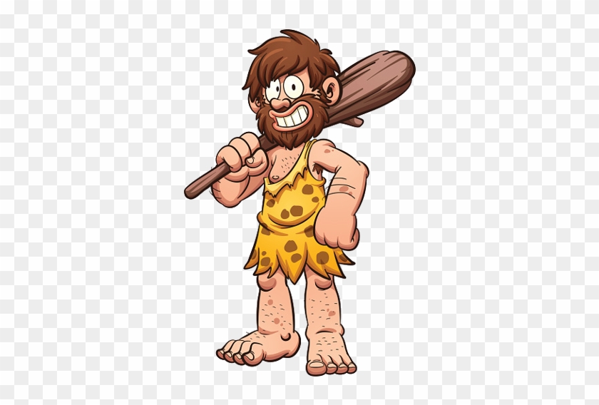 Cartoon Caveman With Club - Illustration #788303