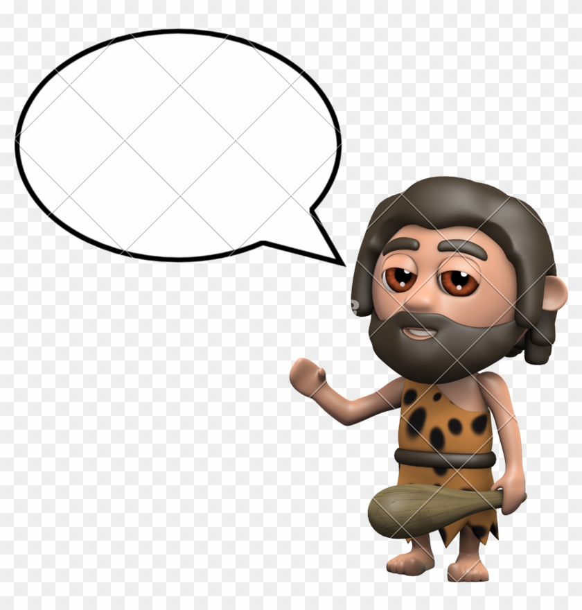 3d Caveman With Empty Speech Balloon - Caveman Car #788342