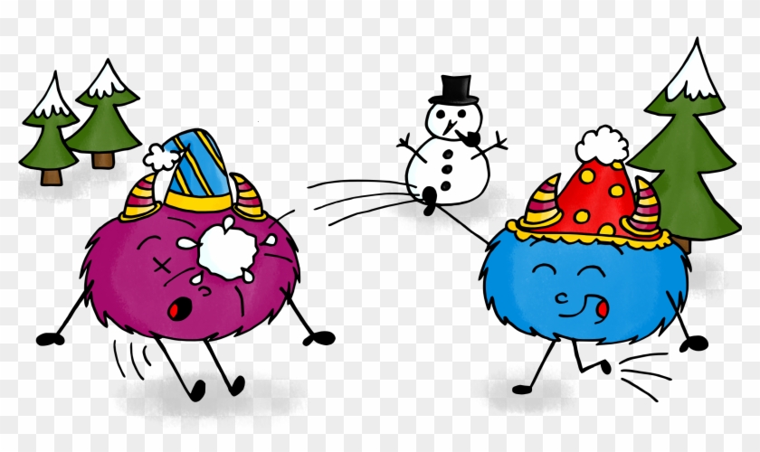 Drawing Snowball Fight Clip Art - Drawing Snowball Fight Clip Art #788639