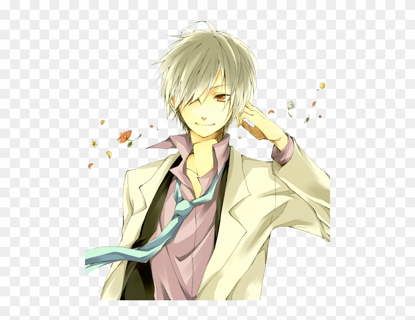 Render Anime Boy By Afriellasan - Cool White Hair Anime - Free Transparent  PNG Clipart Images Download