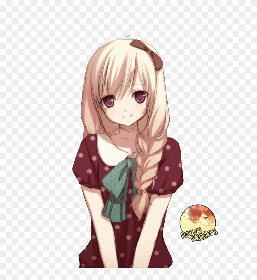 Blonde Anime Girl Render By Harurenders On Deviantart - Anime Cute Girl Png #788573