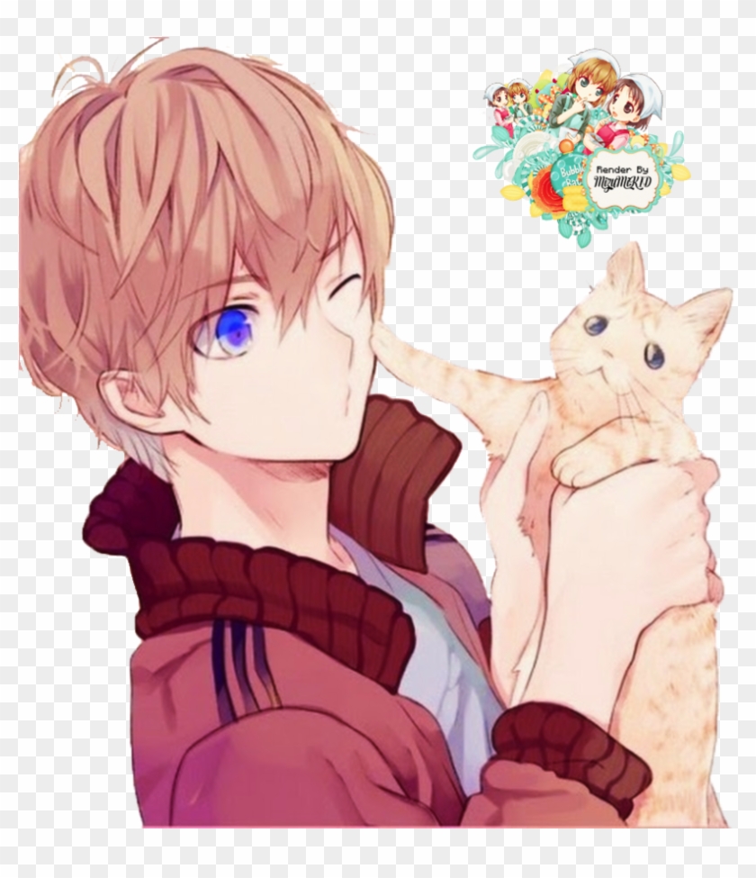 Render ] Anime Boy 2 By Mizumikid On Deviantart - Anime Boy With Cat #788574