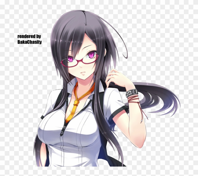 Another Random Anime Girl Render By Bakachasity On - Beautiful Black Hair Girl Anime #788638