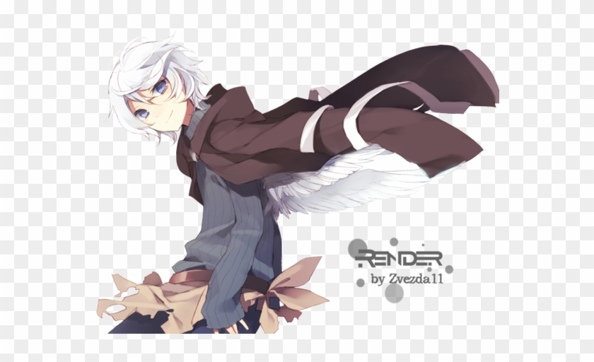 Anime Boy By Zvezda11 - Anime Boy With White Hair And Brown Eyes - Free  Transparent PNG Clipart Images Download