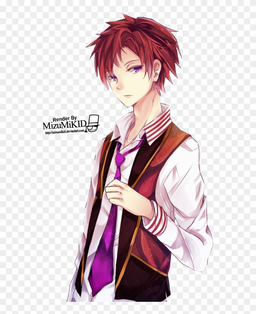 Anime boy red hair render by NotSoCreativ on DeviantArt