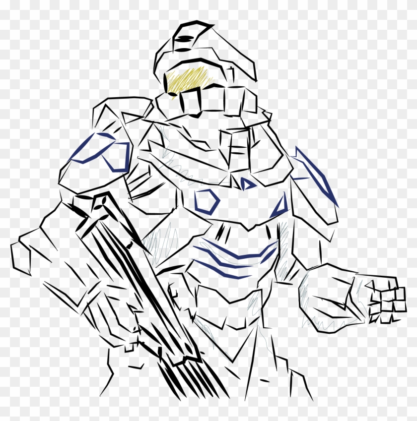 Halo Master Chief Drawing At Getdrawings Com Free For - Halo 5 Spartan Locke Drawing #789058