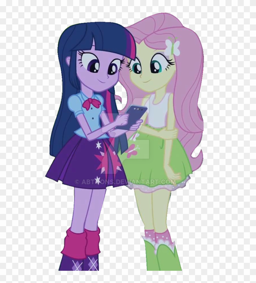 Eqg Rainbow Rocks Twilight And Fluttershy Vector By - My Little Pony: Friendship Is Magic #789245