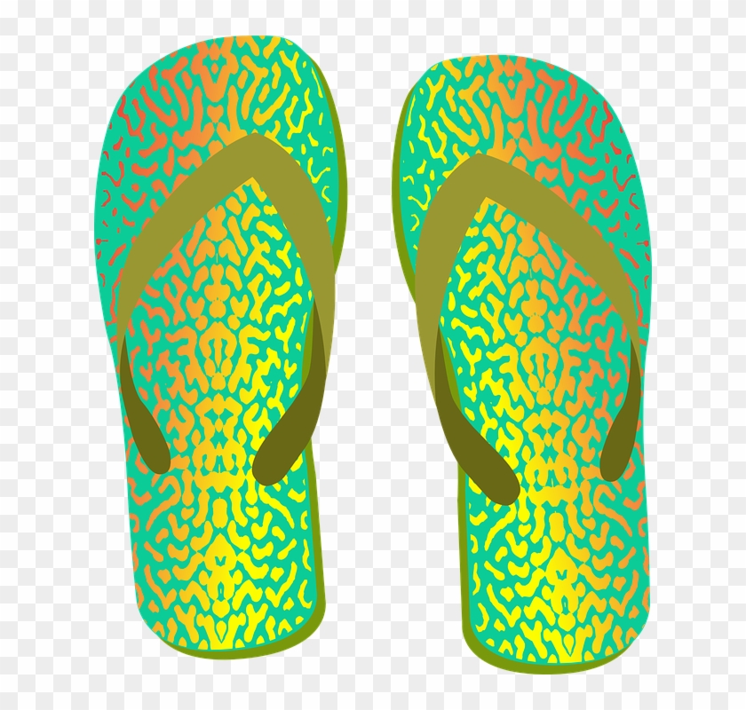 Summer Shoes Cliparts - Beach Slippers Vector #789359