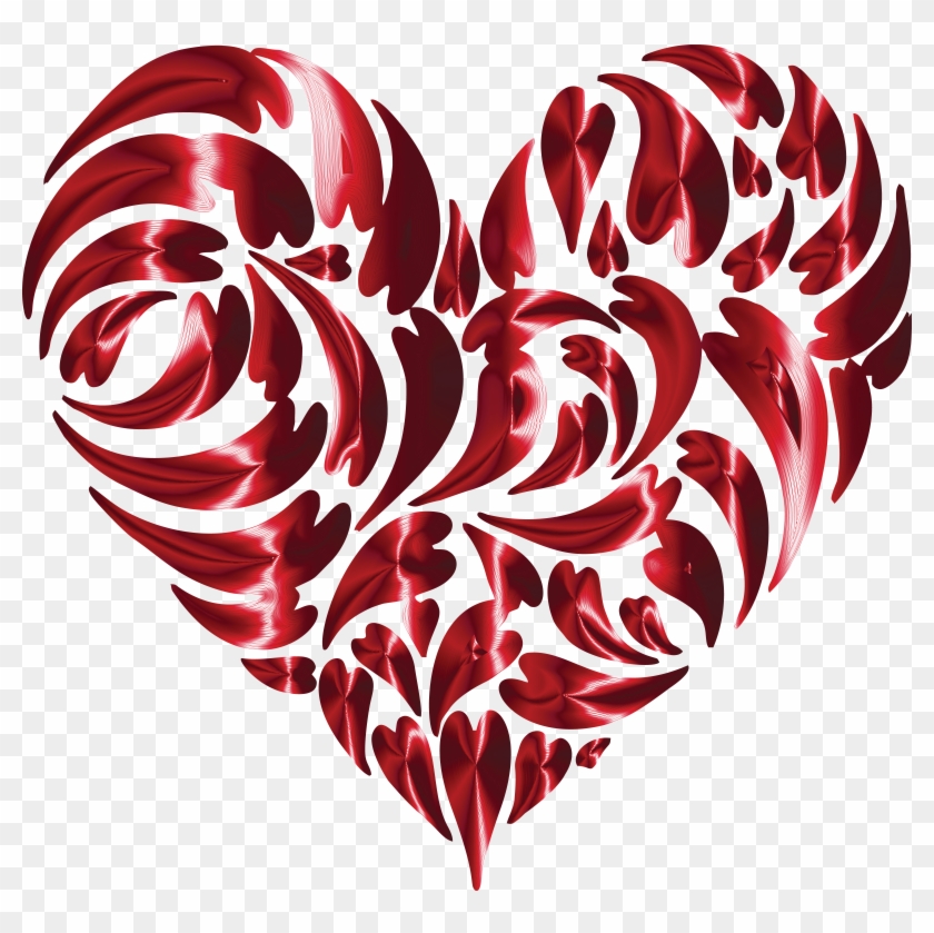 Free Clipart Of A Heart Made Of Shiny Red Hearts - Love Karate #789486
