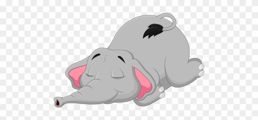 Cartoon Elephant Vector [преобразованный] - Cartoon Elephant Sleeping -  Free Transparent PNG Clipart Images Download
