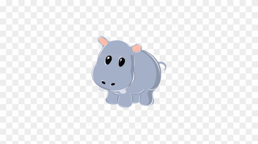 12 Cute Animals Set - Hippopotamus #789677