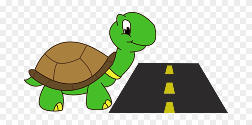 Help A Turtle Get Out Of The Road And On Its Way - Cartoon Turtle Crossing Road #789675