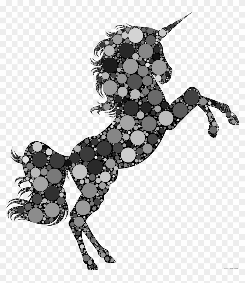 Prismatic Unicorn Silhouette Animal Free Black White - Unicorn Silhouette Free #790487