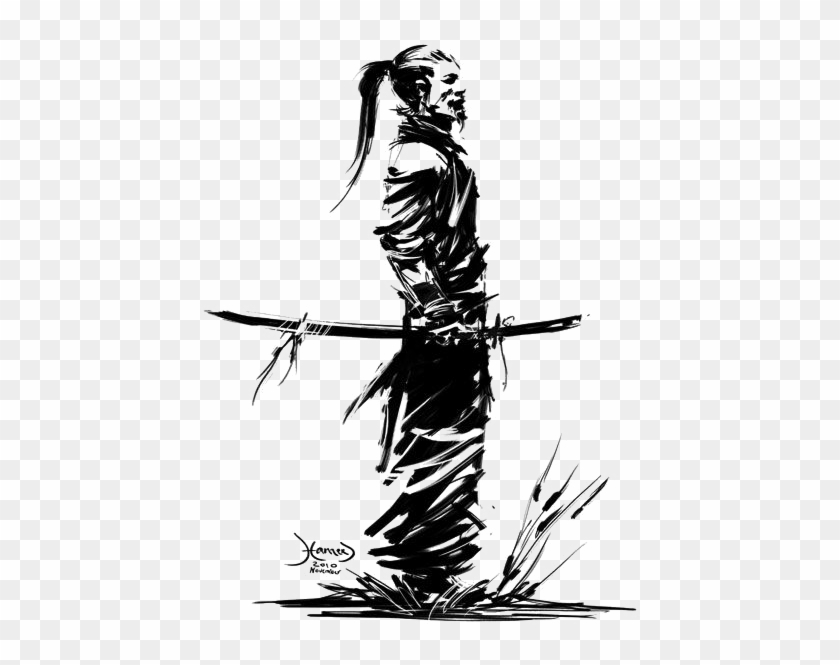 Samurai Drawing Art Warrior Katana - Samurai Drawing #790495