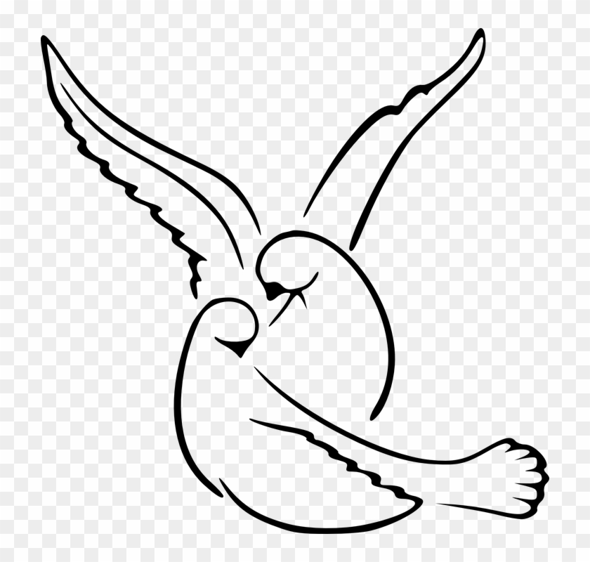 Love Doves Cliparts - Love Bird Drawing Simple #790641