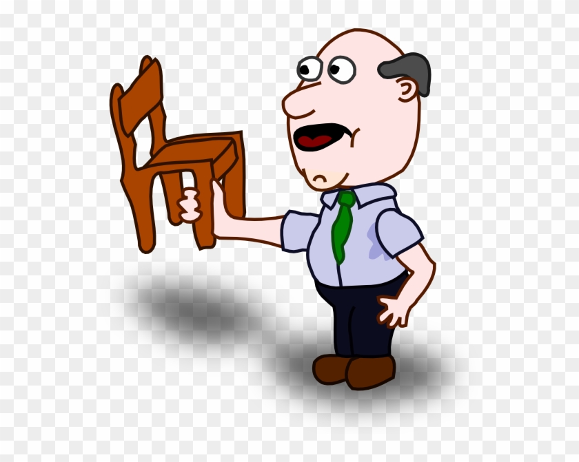 This Free Clip Arts Design Of Sweating Comic Character - Holding A Chair Clipart #790709