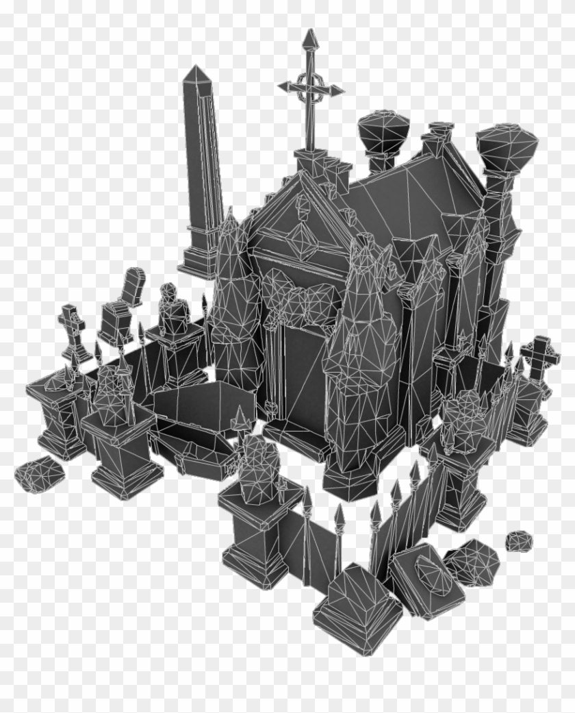Low Poly 3d Computer Graphics Cemetery 3d Modeling - Low Poly 3d Computer Graphics Cemetery 3d Modeling #790930