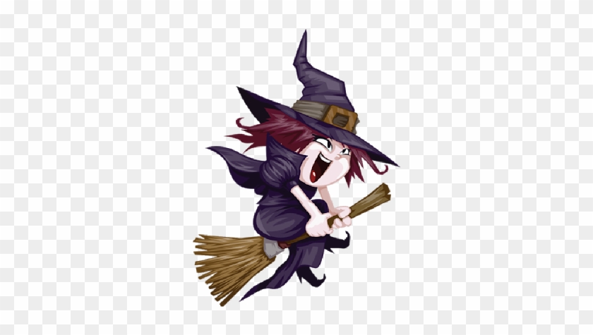 Pretty Witch On A Broom Clipart Halloween Funny Witches - Witch On A Broomstick #790926