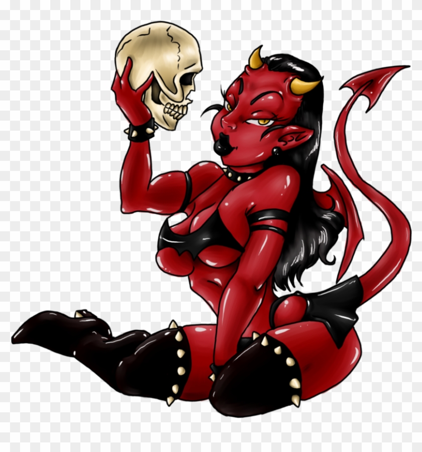 Devil Girl Tattoo Commission By Texmexchexmex - Angel And Devil Tribal Png #791100