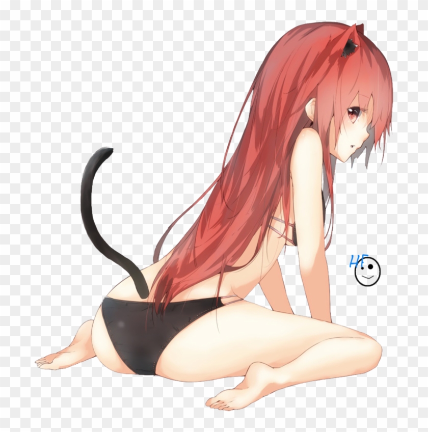 Neko Girl By Happyfacestar Demon Girlnekoanime - Anime Girl Red Hair Neko #791150