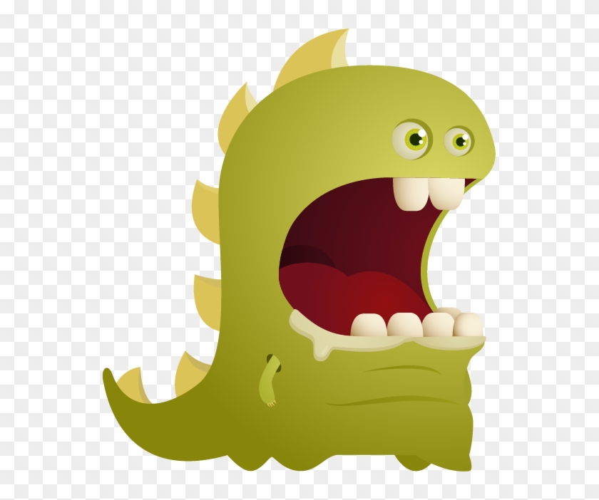 Dinosaur Cartoon Royalty-free Clip Art - Big Monster Mouth Vector Png #791167