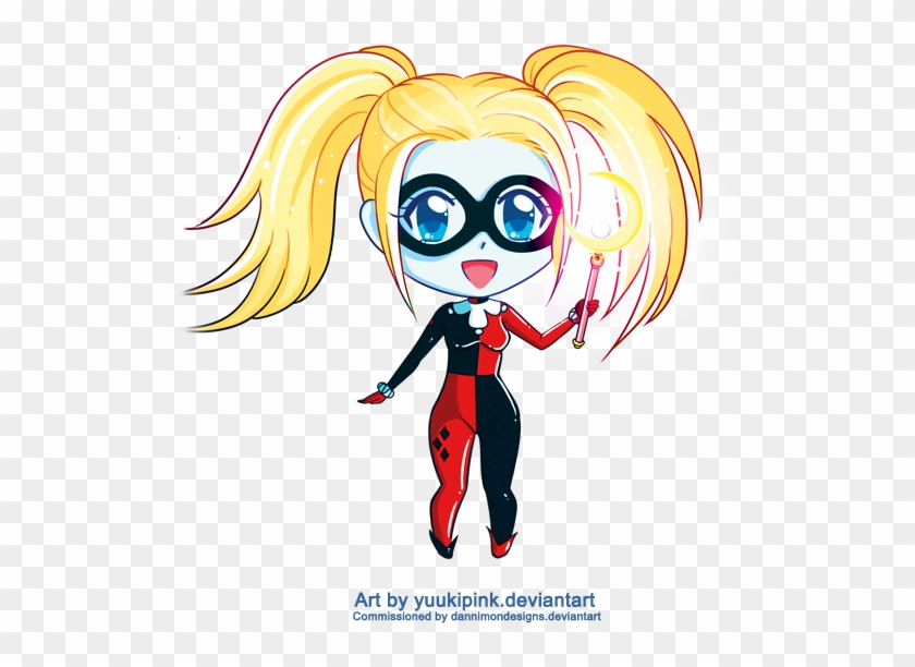 Harley Quinn Chibi By Yuukipink On Deviantart - Chibi Girl Harly Qween Drawing #791387