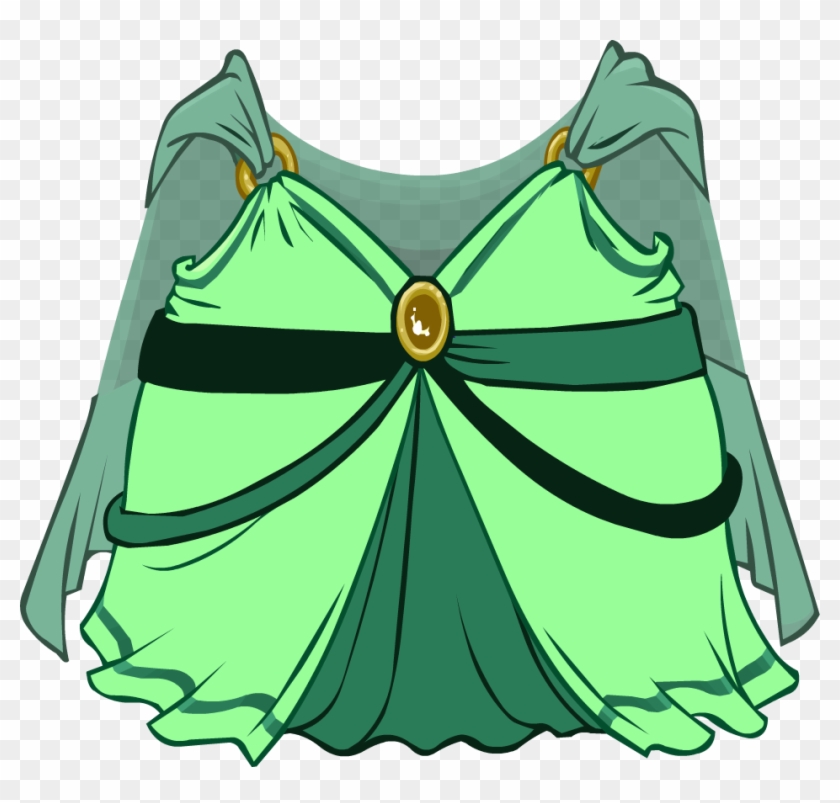 Emerald Princess Gown - Green Dress Club Penguin #791411