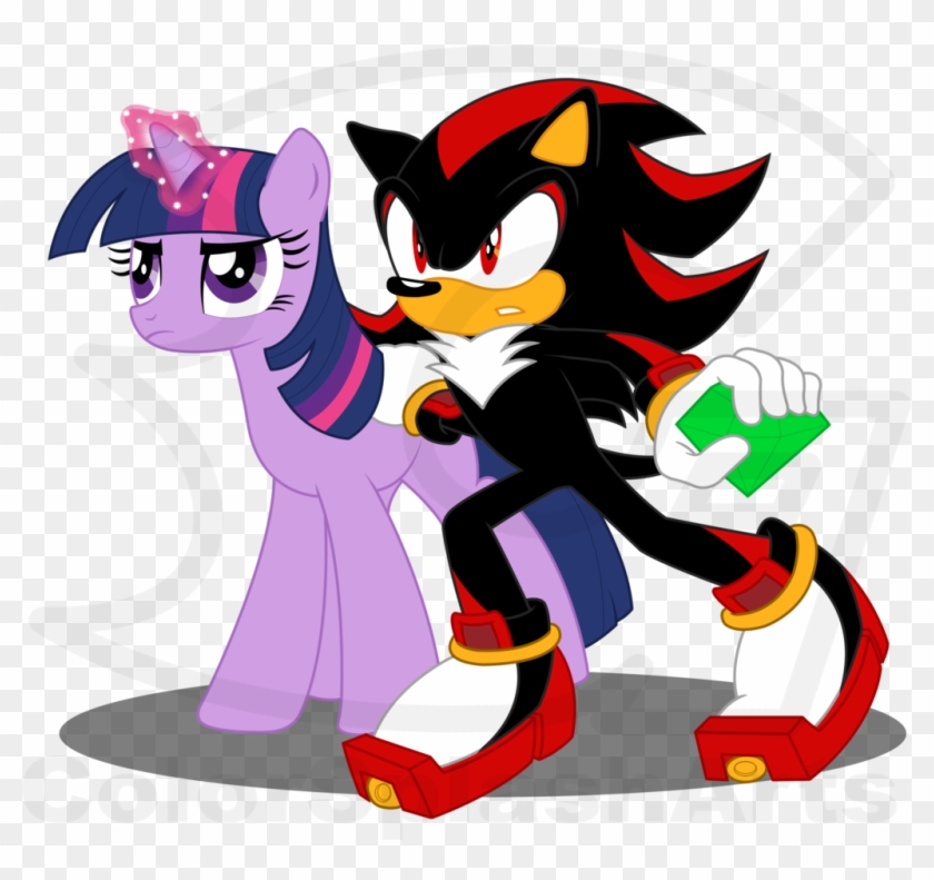Colorsplasharts, Chaos Emeralds, Crossover, Obtrusive - Shadow The Hedgehog And Twilight Sparkle #791480