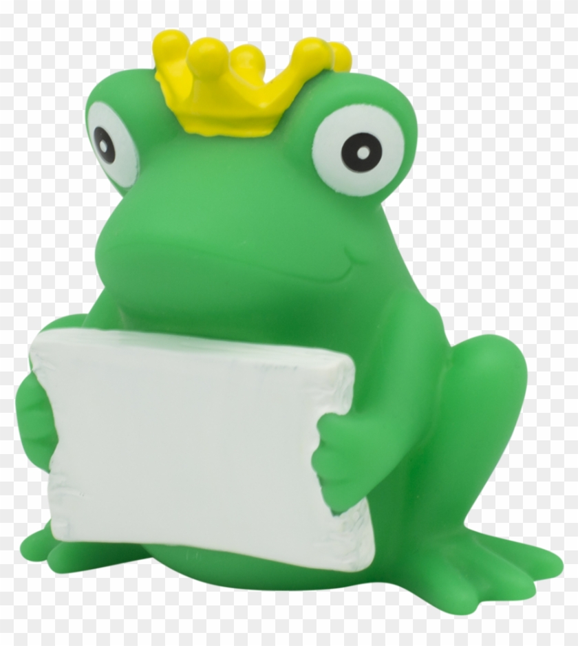 Frog Rubber Duck With Greeting Sign By Lilalu - Frog #791554